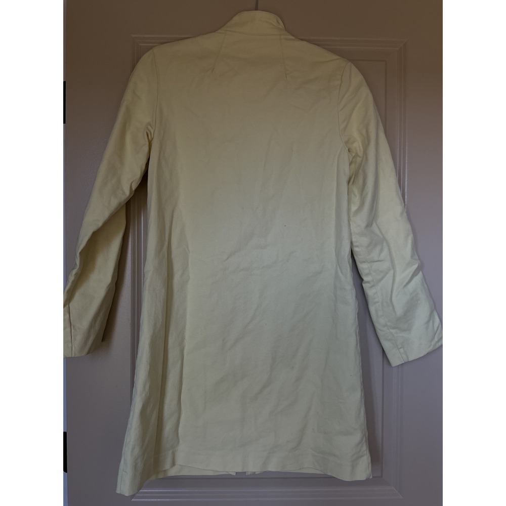 Free People- Denim Yellow Zip-up Stretch Lined Jacket Coat Utility Trench XS - Picture 4 of 7
